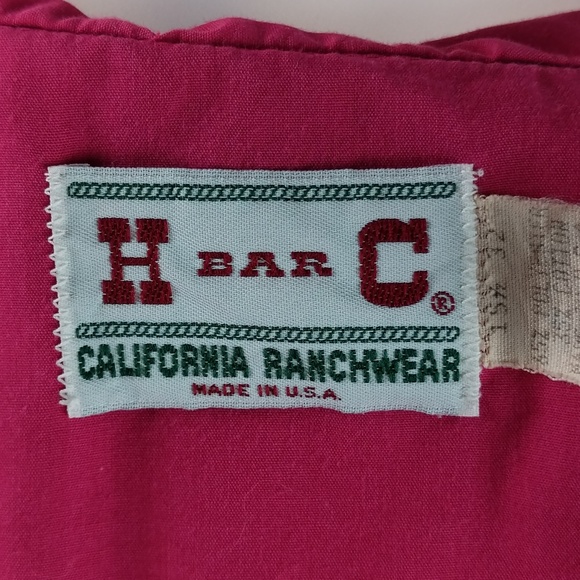 H bar C Western Shirt w/ Red Pearl Snaps - Picture 3 of 5